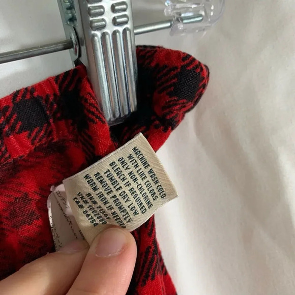 LL Bean Pajama pants Women's Large Red Plaid Drawstring Pull On No Pockets - Picture 6 of 8